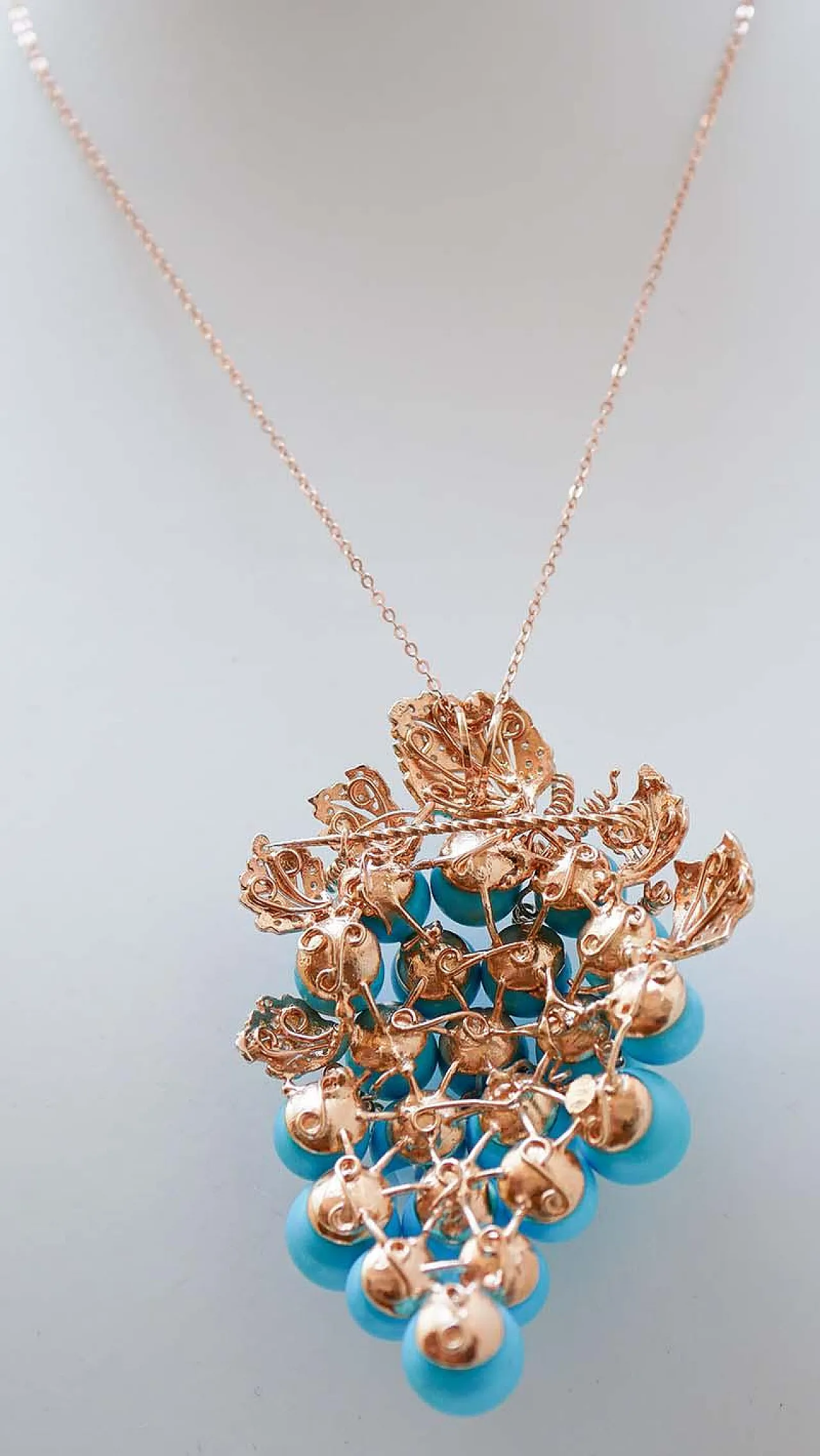 Magnesite, diamond, rose gold and silver cluster brooch, 1960s 4