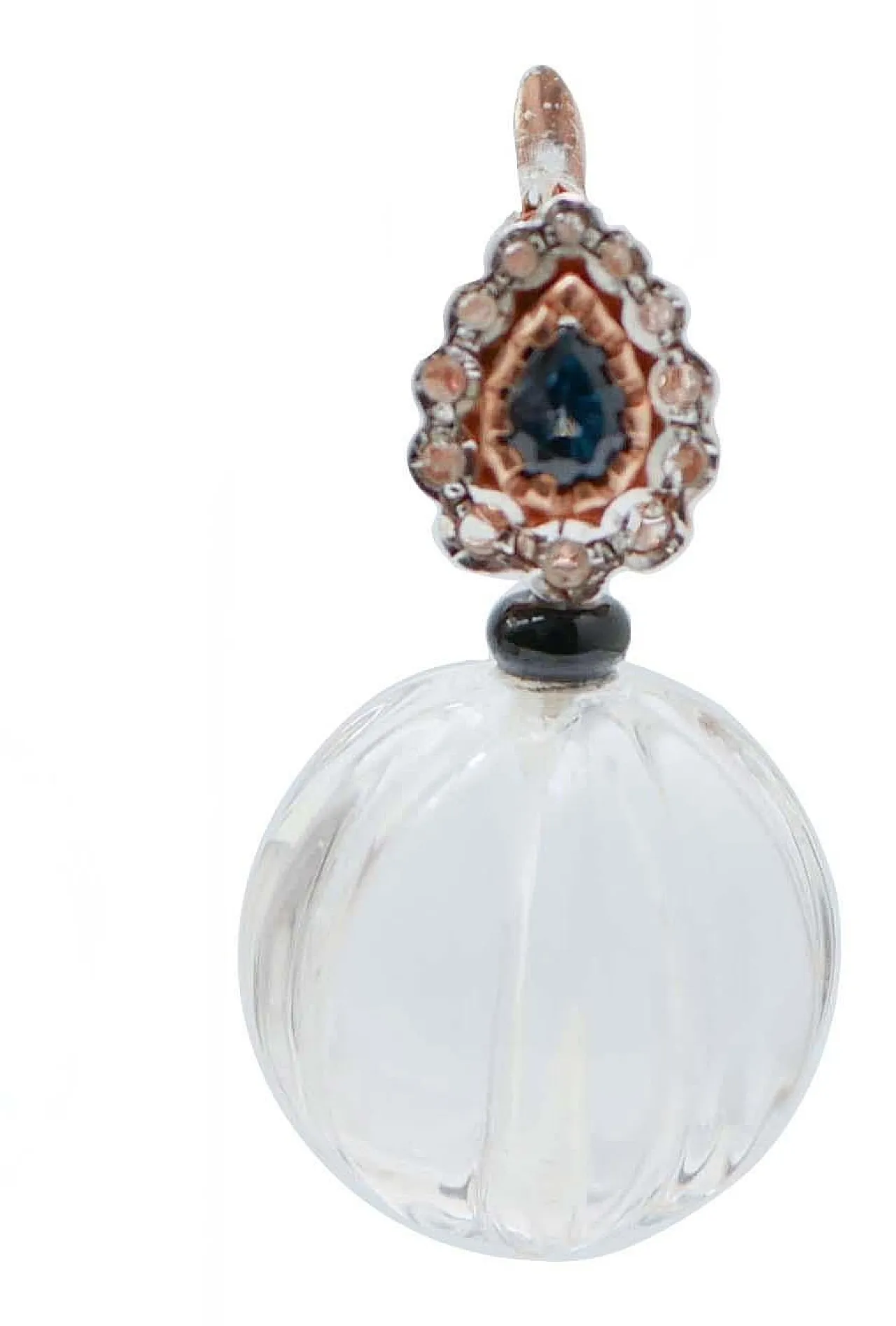 Crystal, onyx, diamond, sapphire, gold and silver earrings, 1960s 2