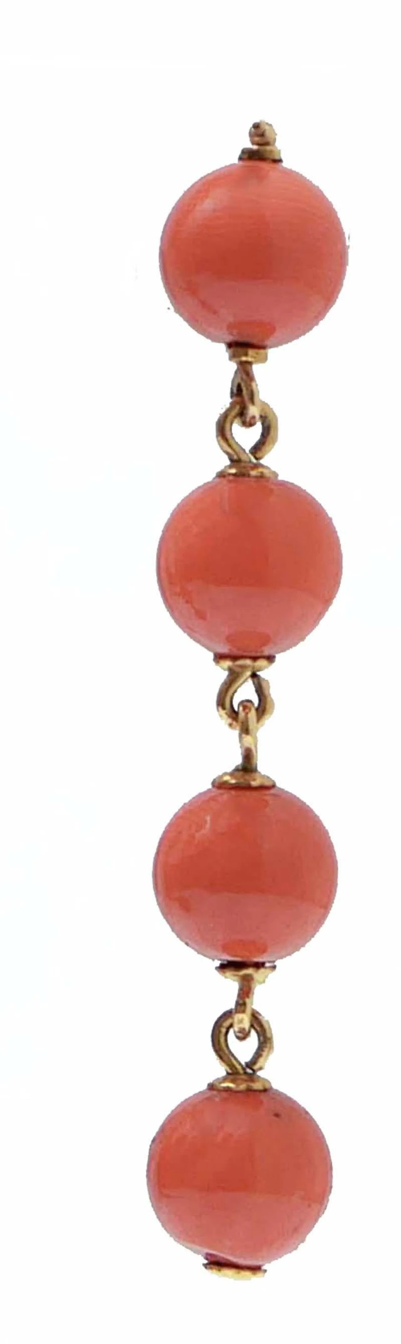 18K yellow gold earrings with coral, 1950s 2