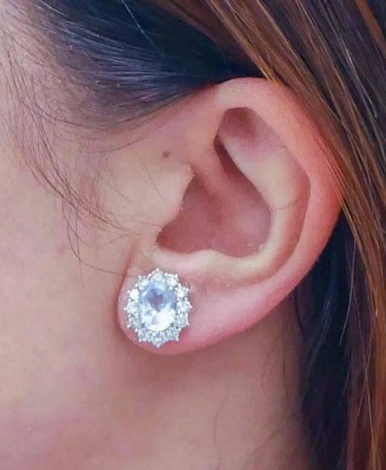 Aquamarine, diamonds, 18K white gold earrings, 2000s 5