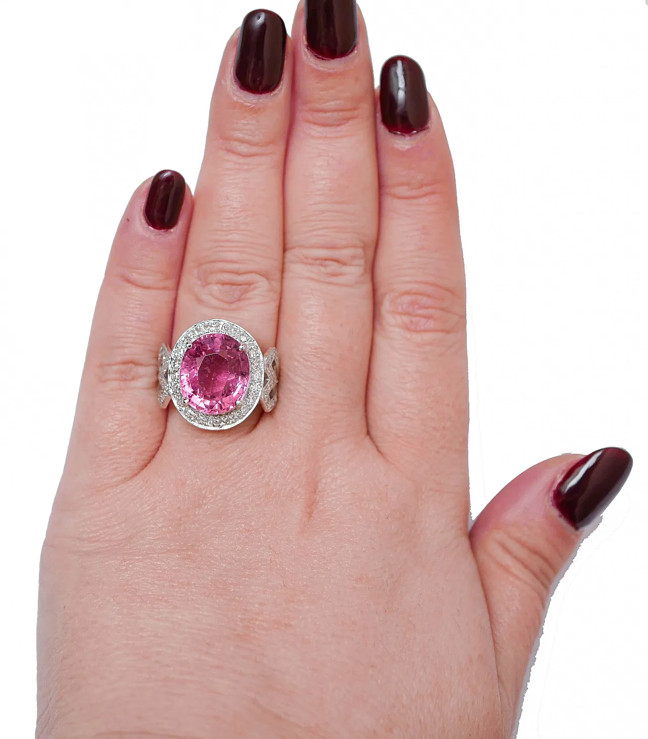 Tourmaline, diamond and platinum ring, 1960s 4