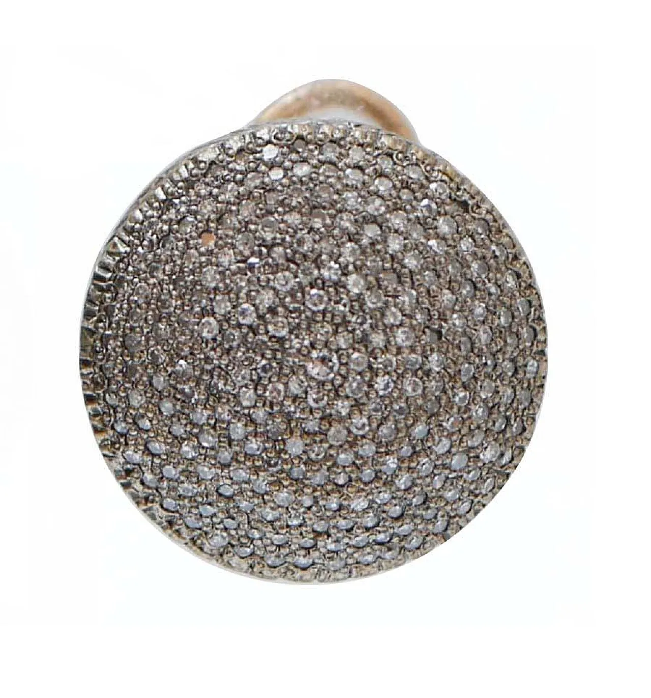 Orecchini con diamanti, oro rosa e argento, anni '50 2