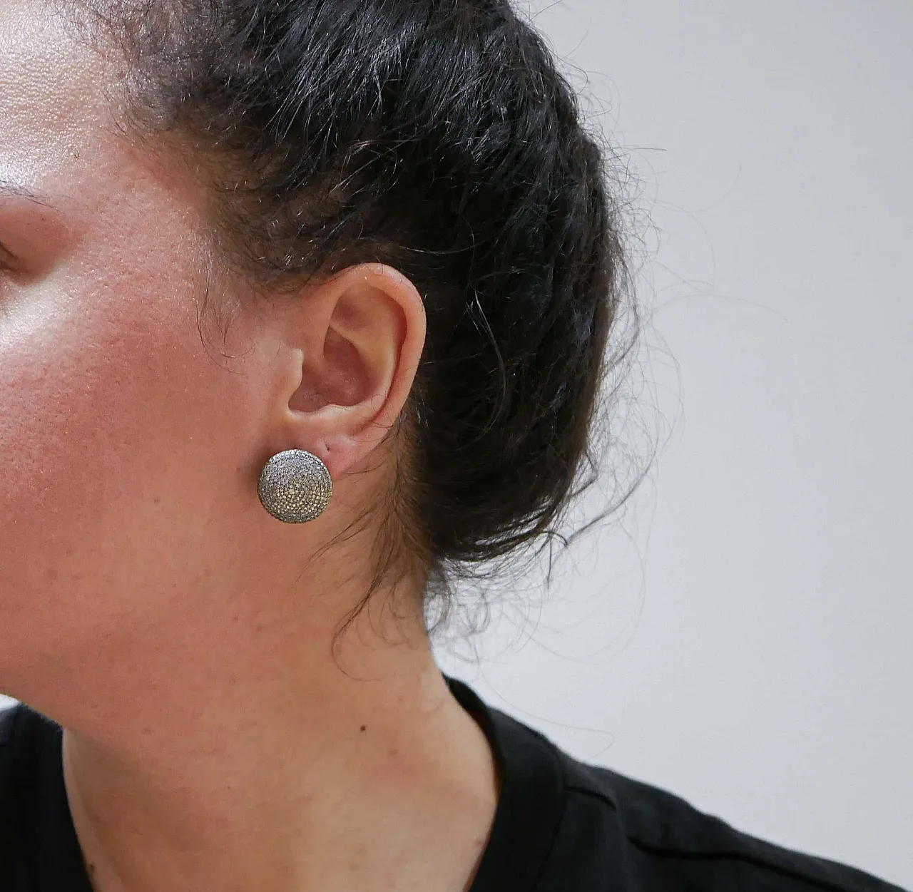 Orecchini con diamanti, oro rosa e argento, anni '50 4