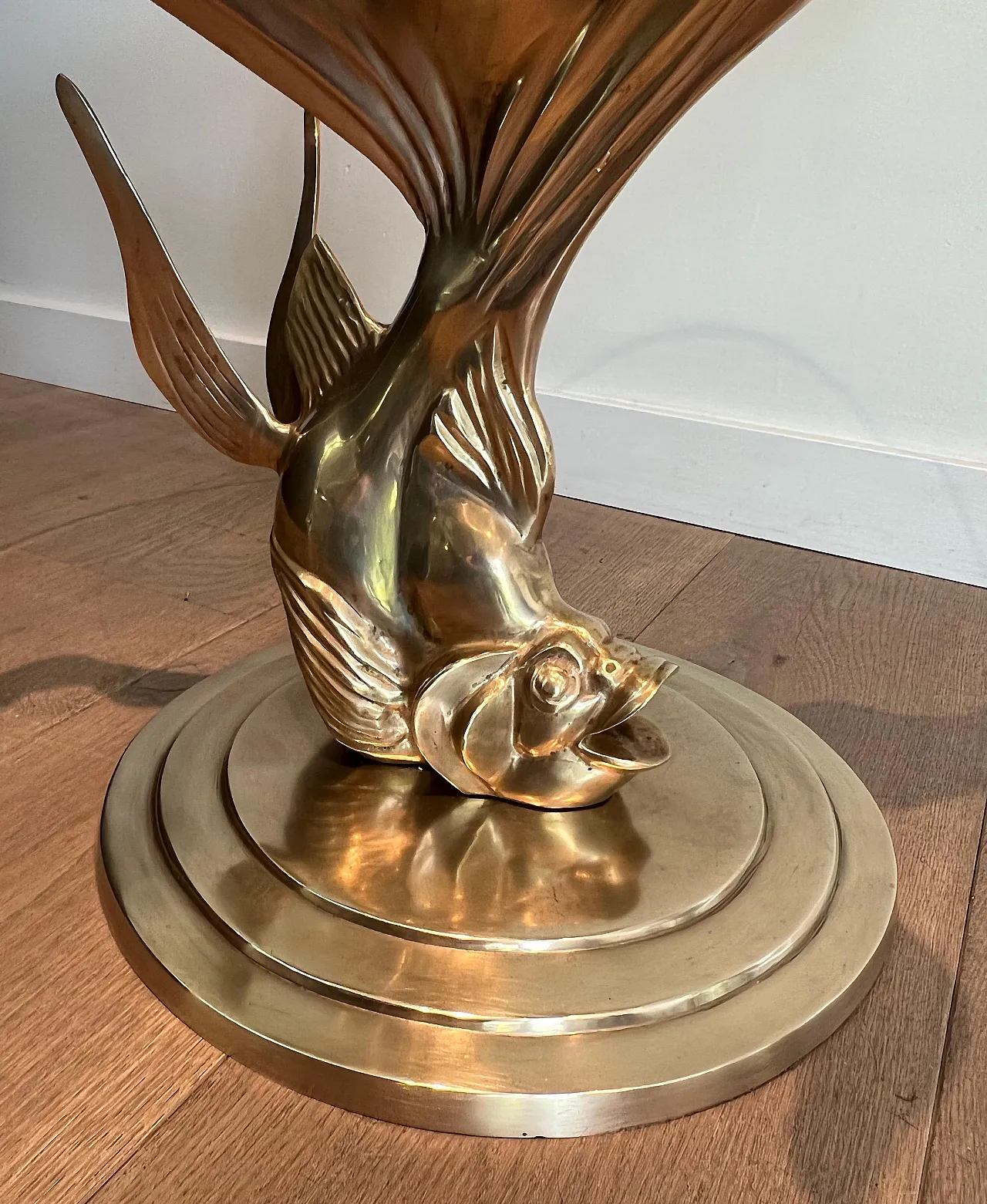 Brass coffee table representing a fish, 1970s 5