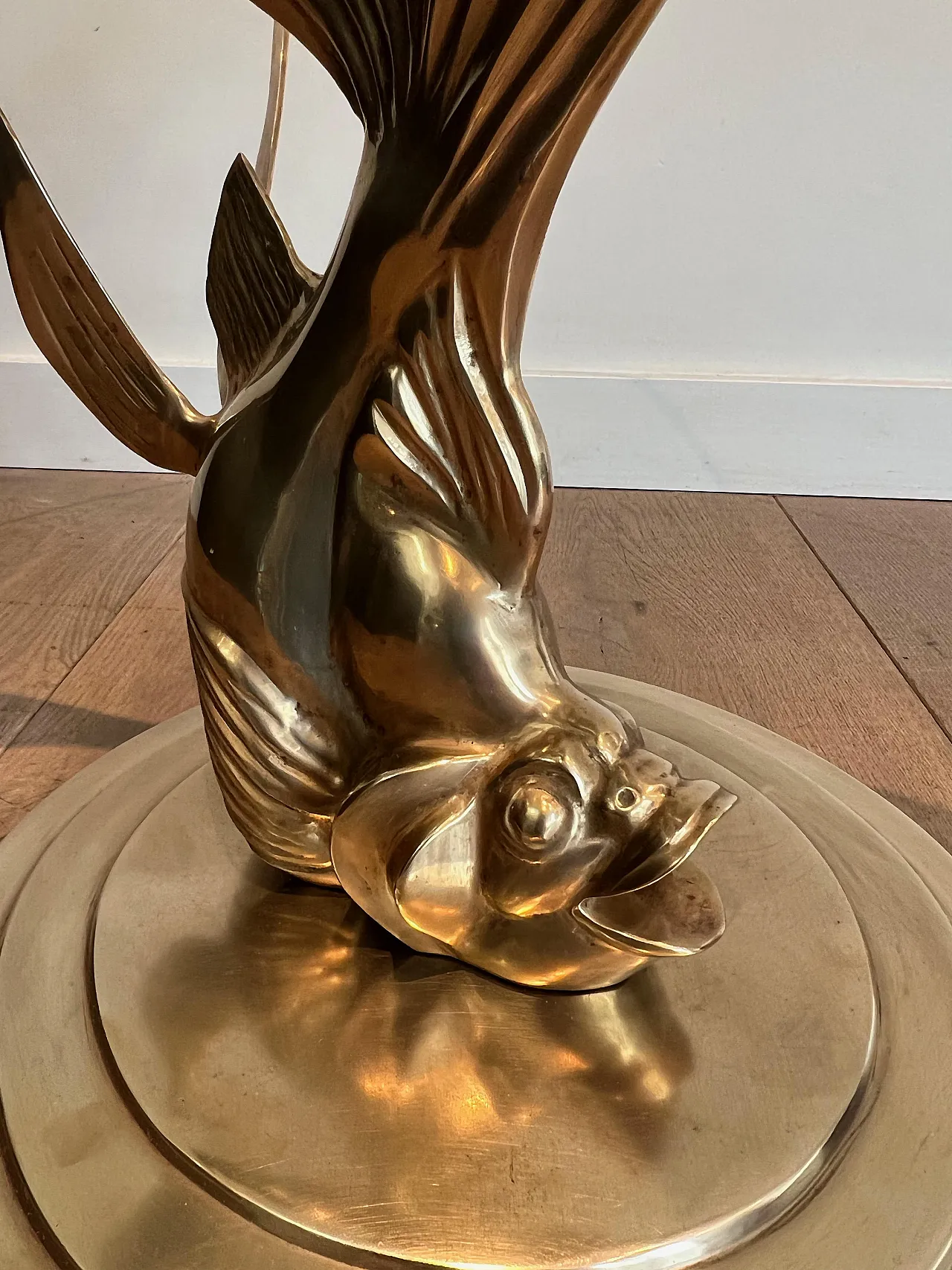 Brass coffee table representing a fish, 1970s 6