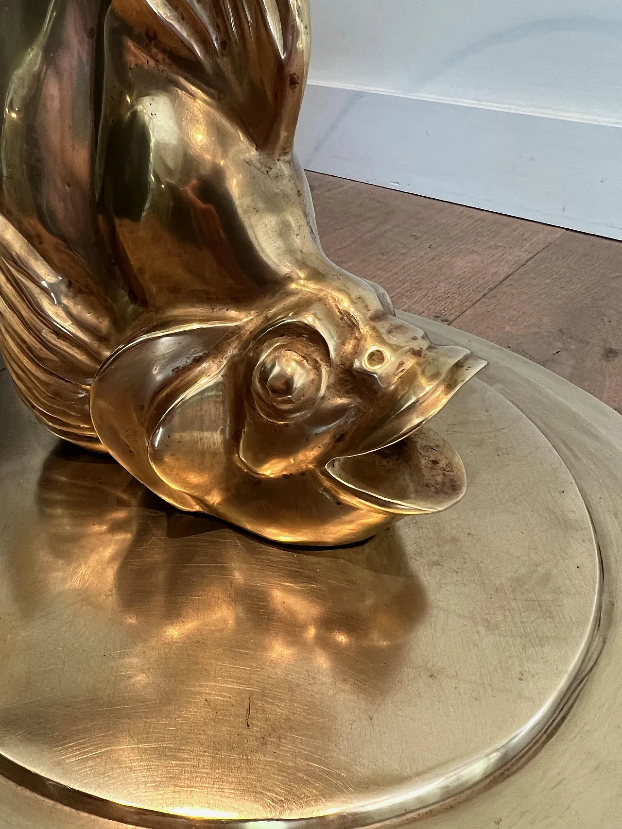 Brass coffee table representing a fish, 1970s 7