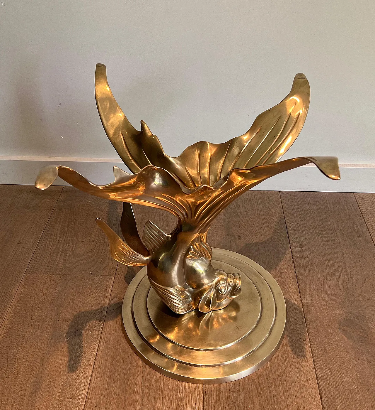 Brass coffee table representing a fish, 1970s 10