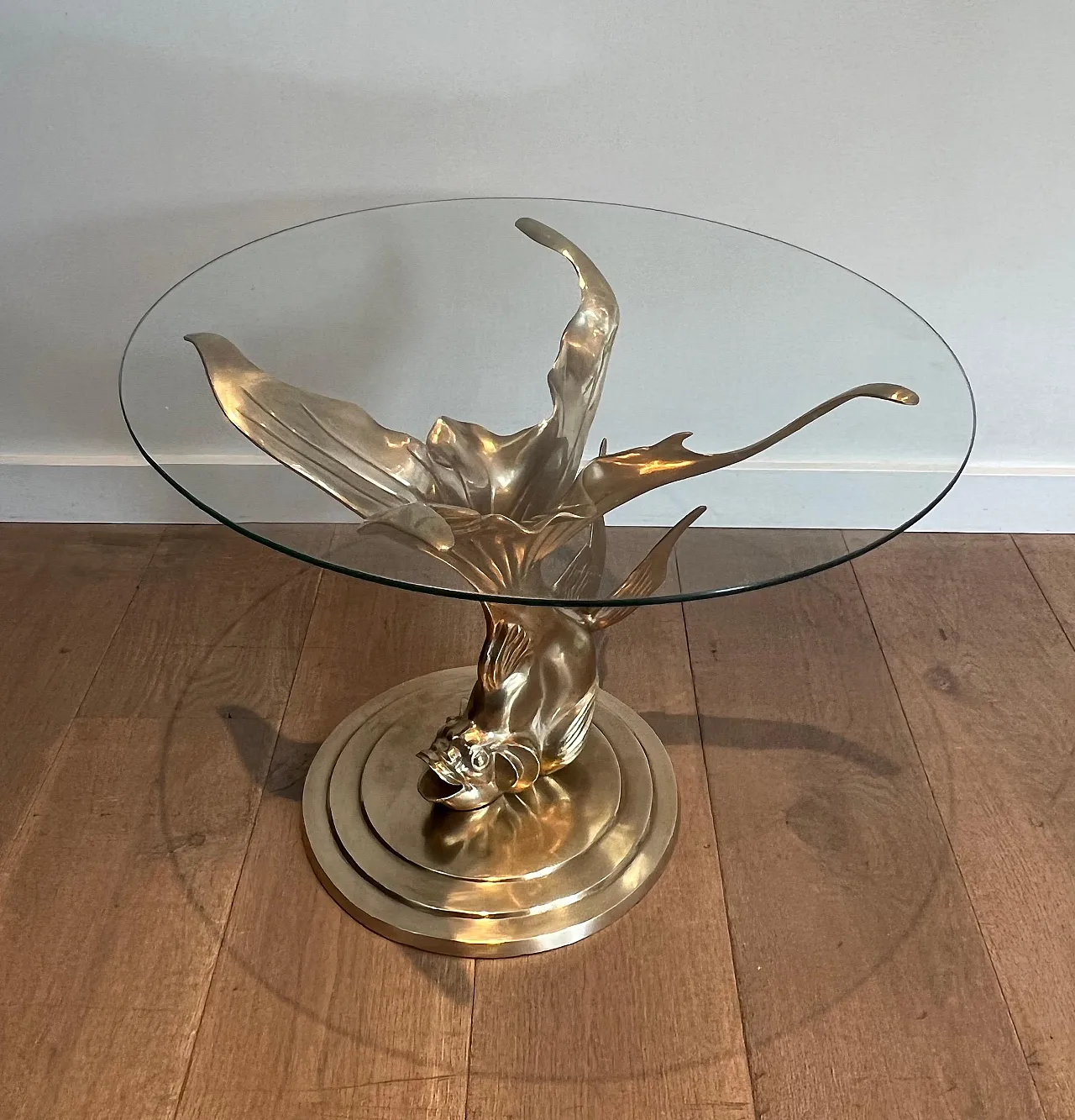 Brass coffee table representing a fish, 1970s 12