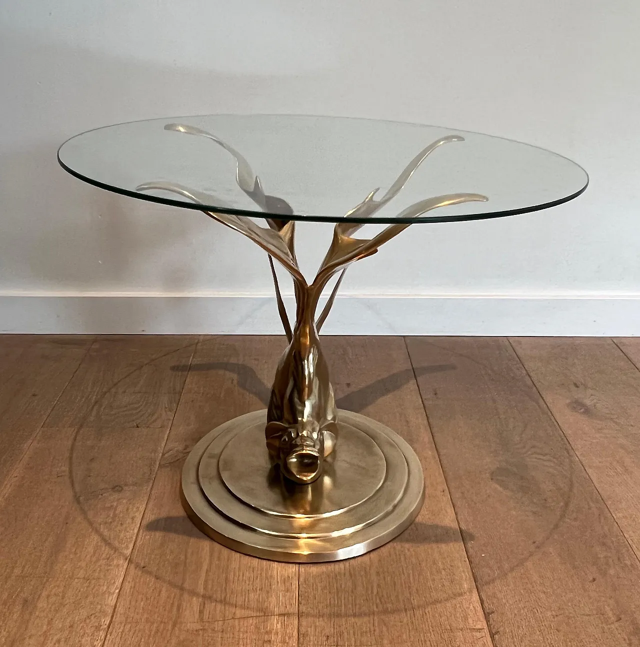 Brass coffee table representing a fish, 1970s 13