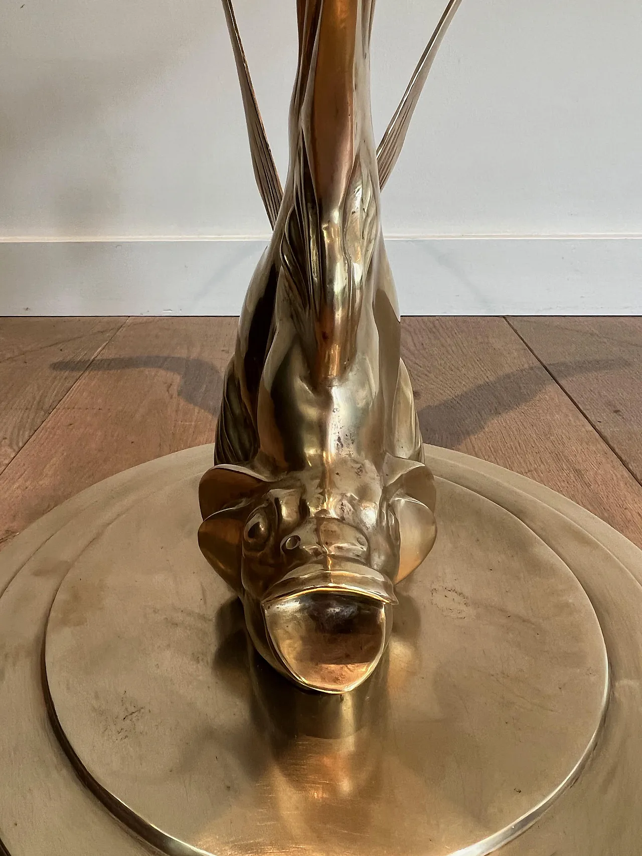 Brass coffee table representing a fish, 1970s 14