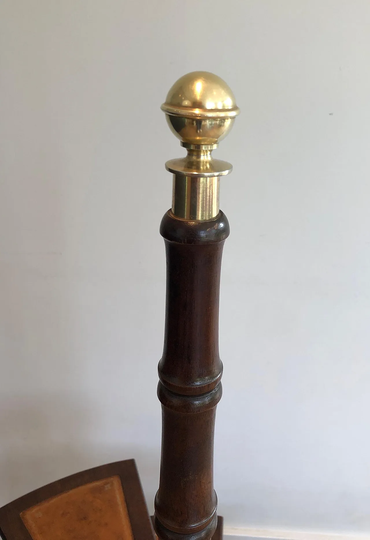 Wood, leather and brass library ladder, 1940s 7