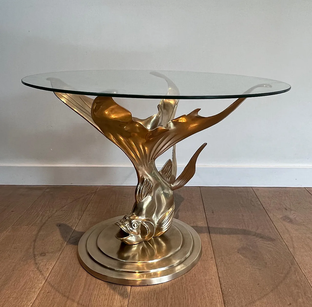 Brass coffee table representing a fish, 1970s 20
