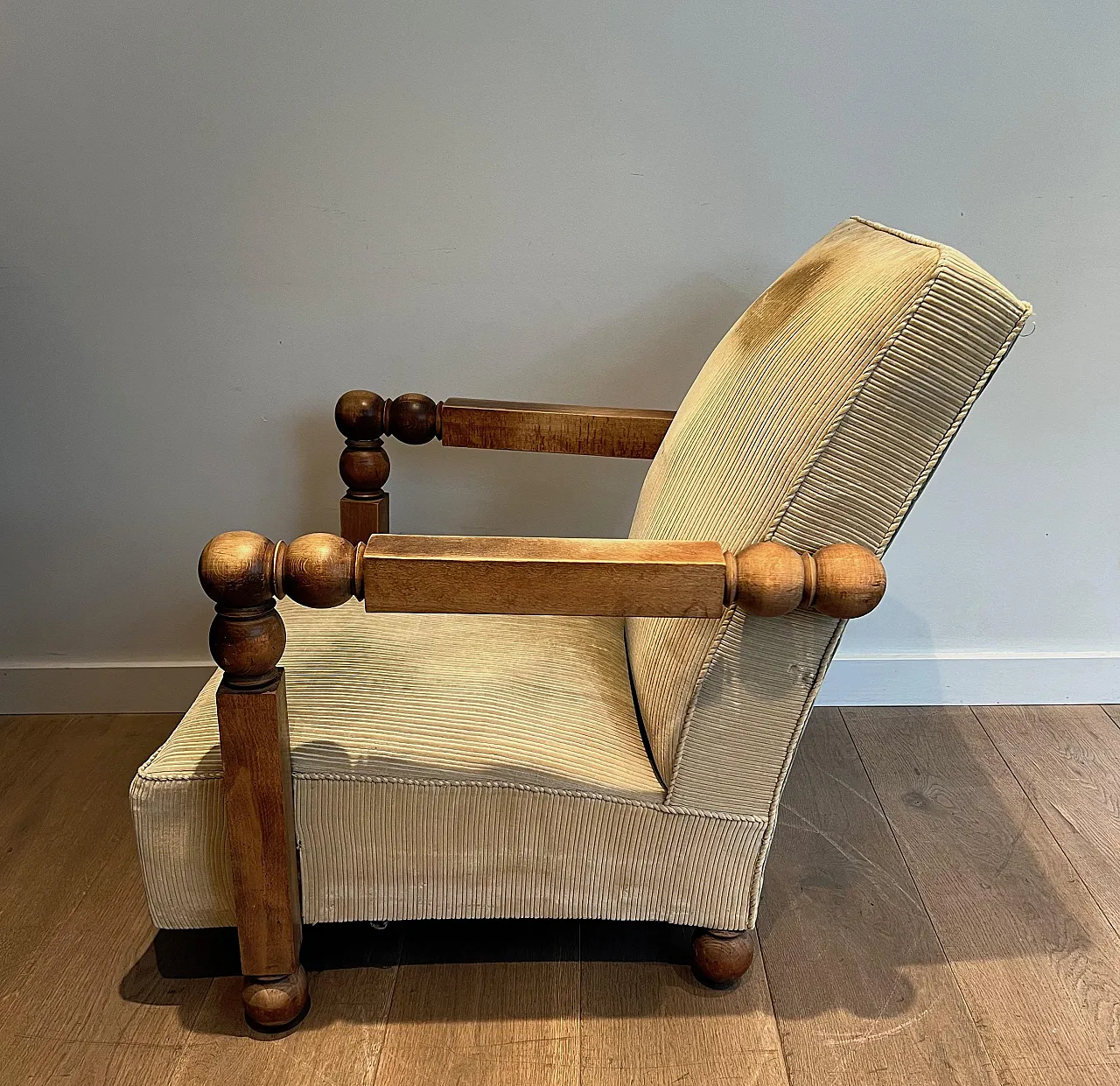Brutalist armchair In the style of Charles Dudouy, anni '50 19