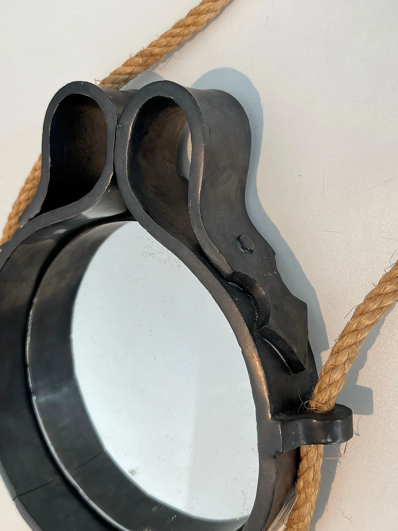 Specchio in ceramica e corda, anni '70 15