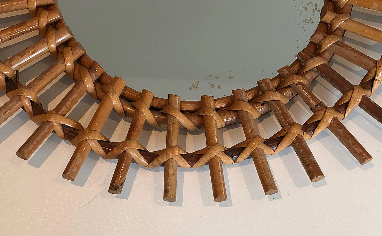 Specchio in rattan, anni '70 4