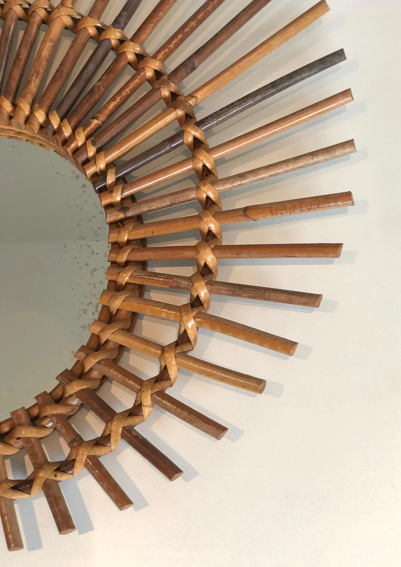 Specchio in rattan, anni '70 5