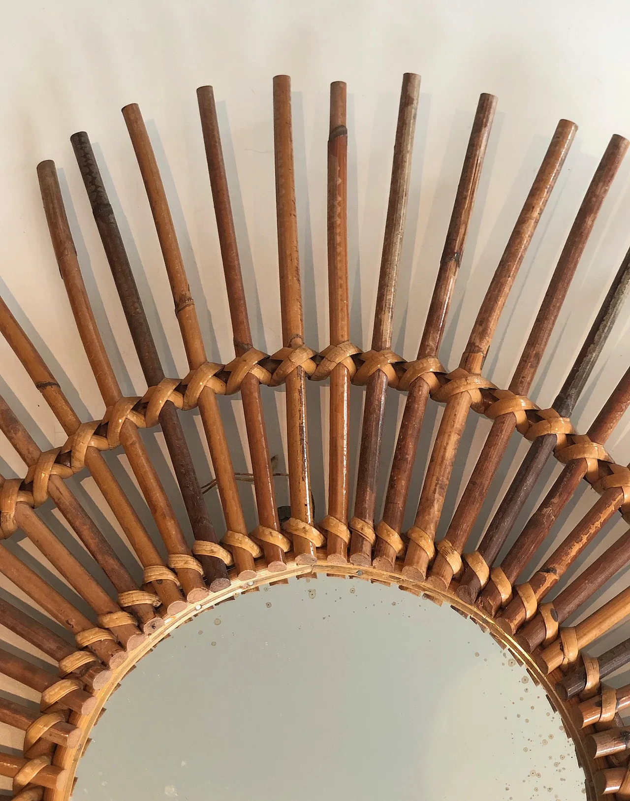 Specchio in rattan, anni '70 7