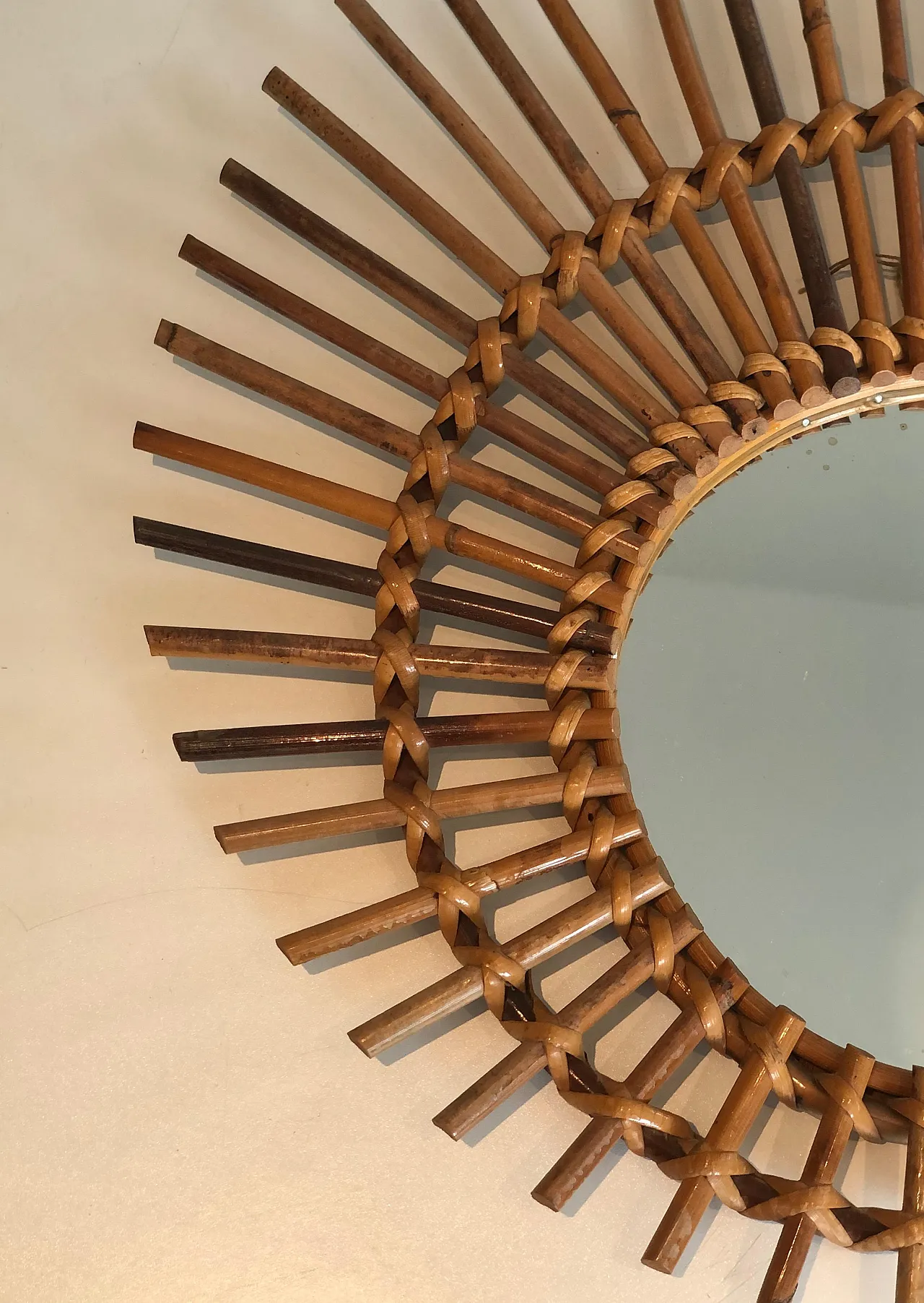 Specchio in rattan, anni '70 8