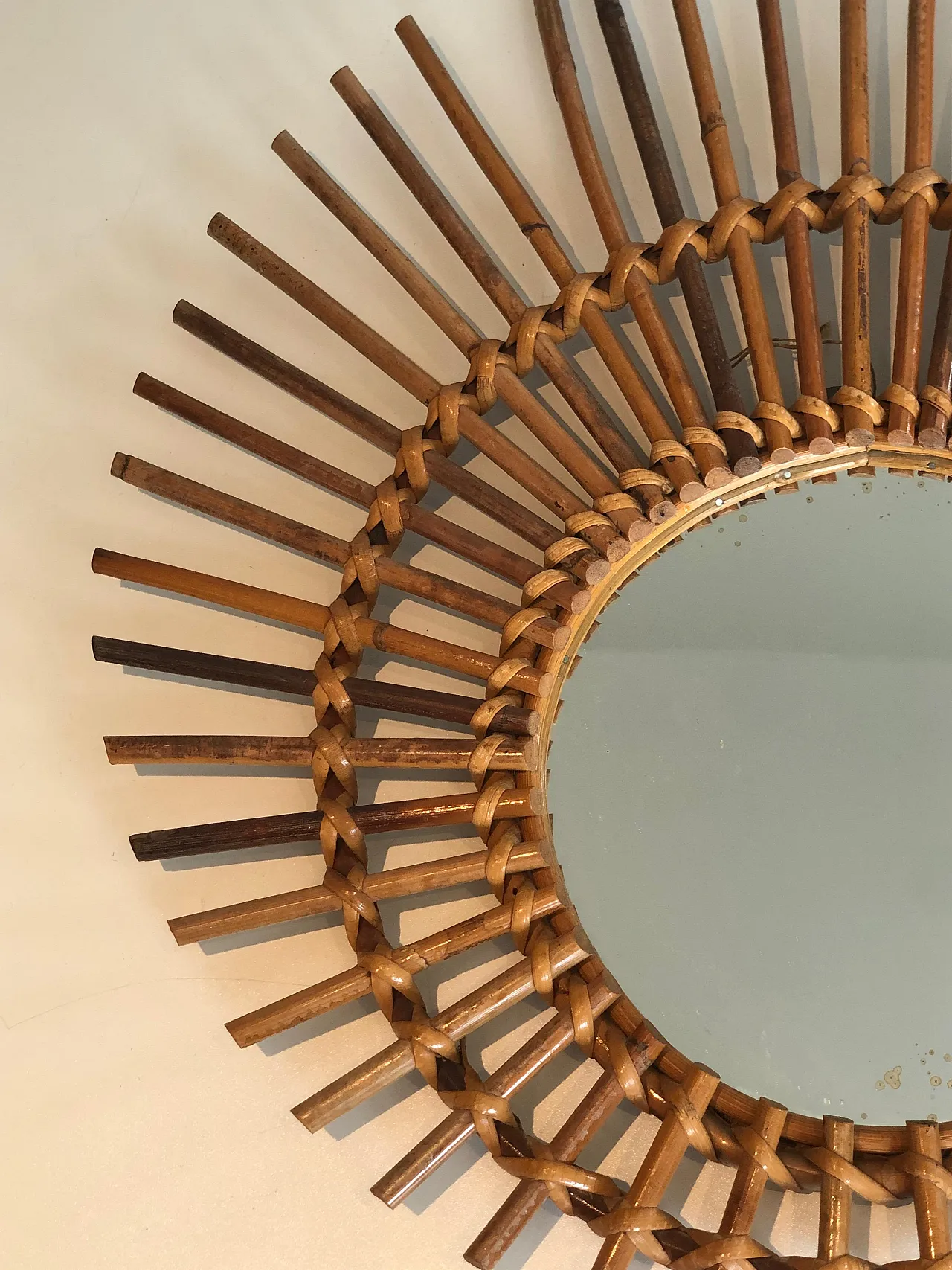 Specchio in rattan, anni '70 12