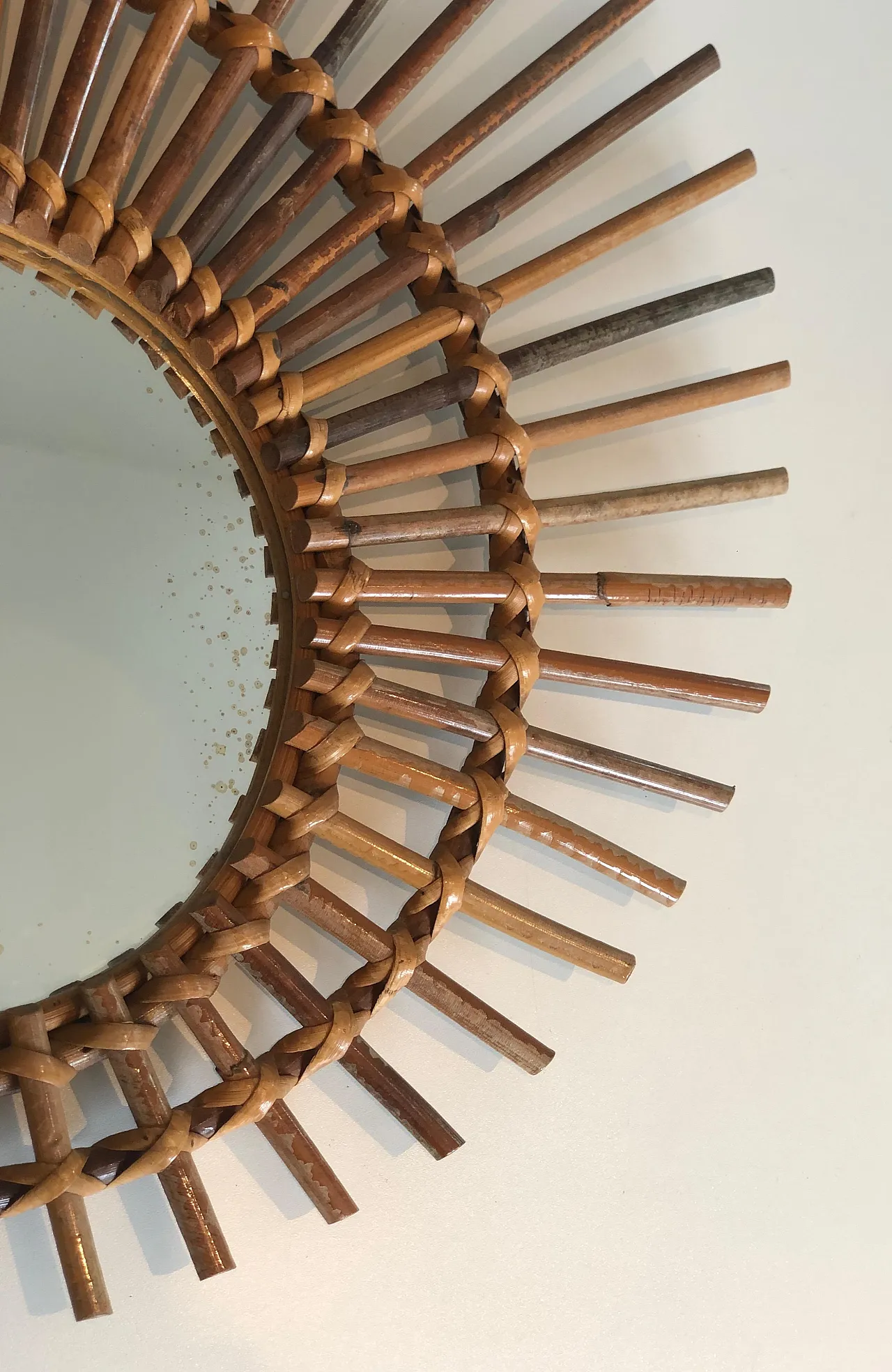 Specchio in rattan, anni '70 13