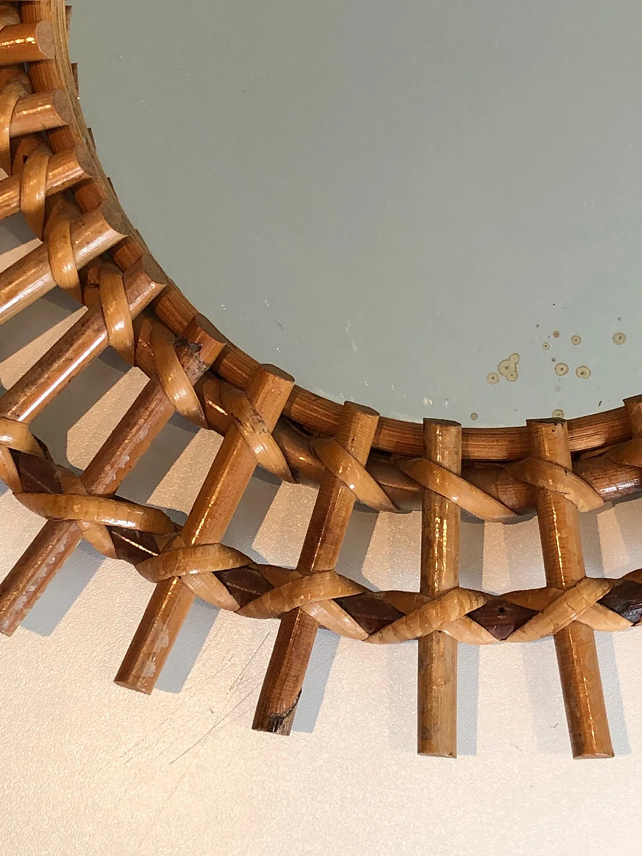 Specchio in rattan, anni '70 15
