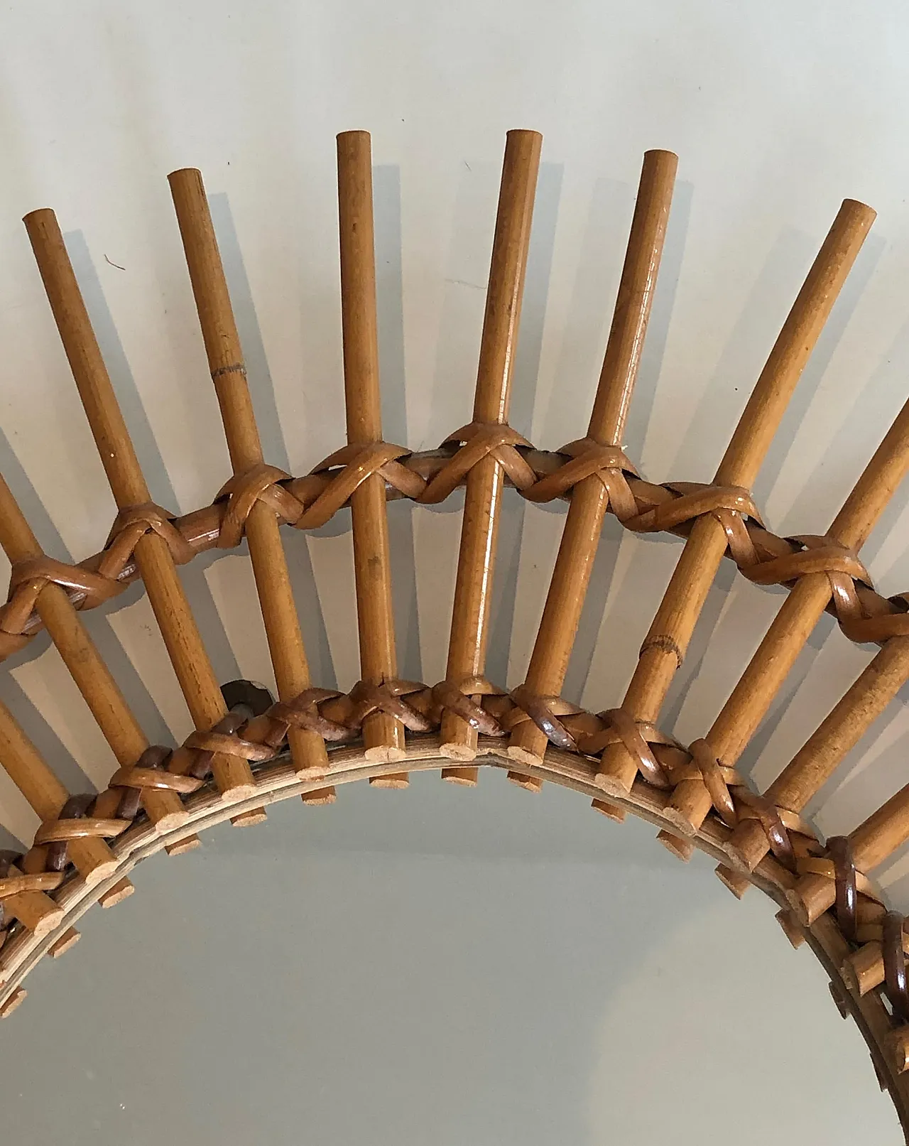 Specchio in rattan, anni '70 13