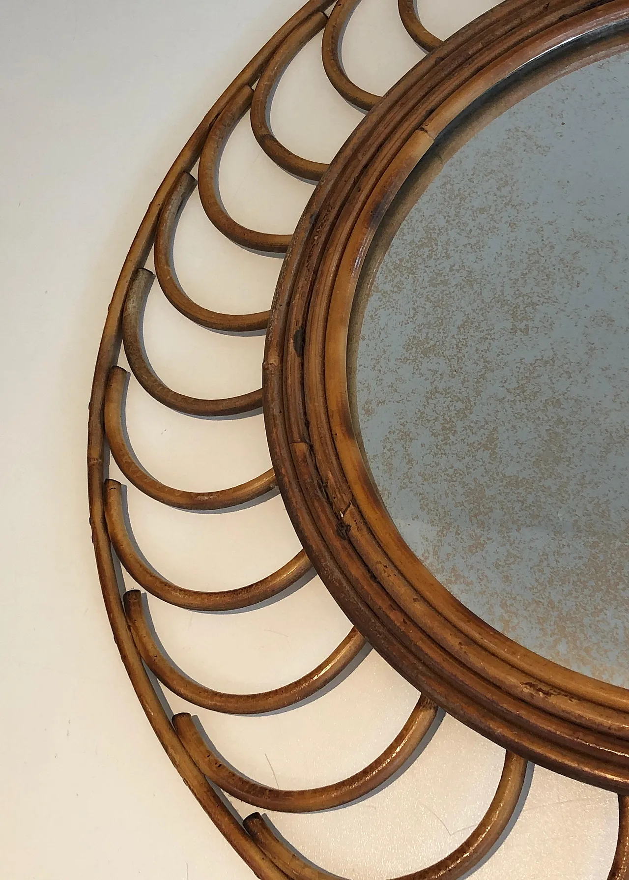 Specchio in rattan, anni '70 7