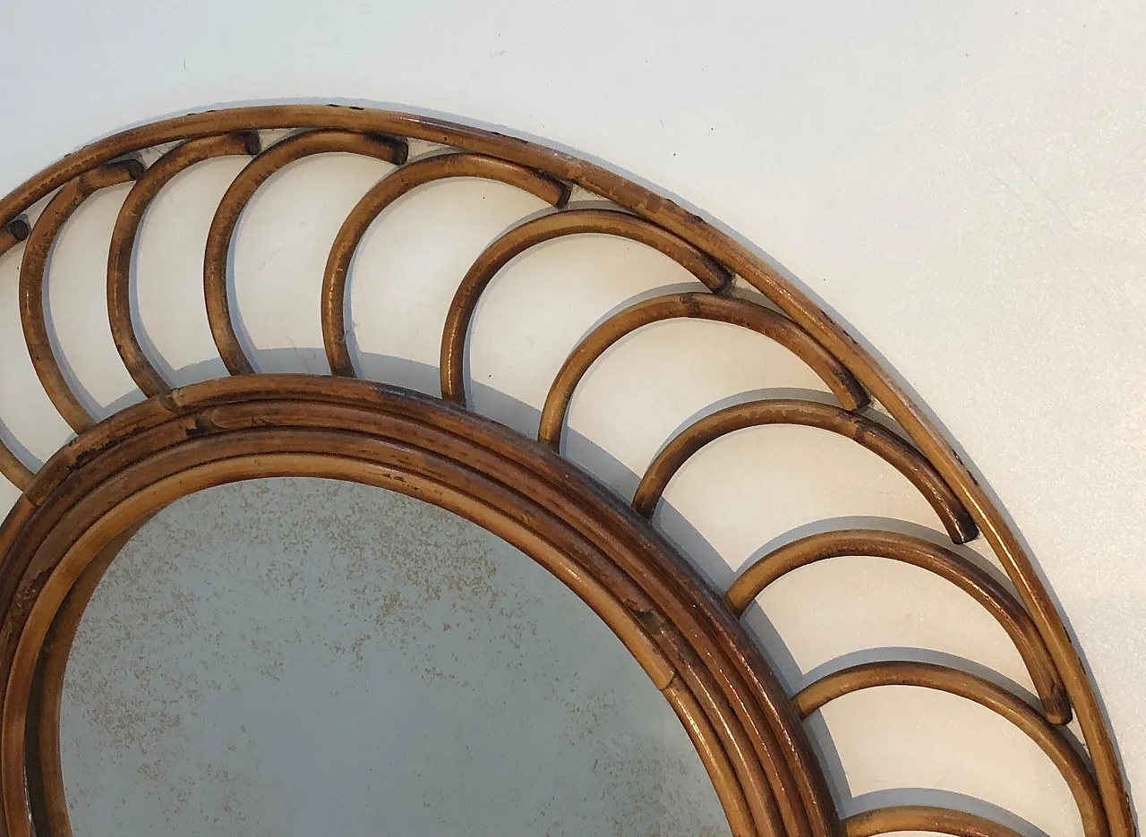 Specchio in rattan, anni '70 9