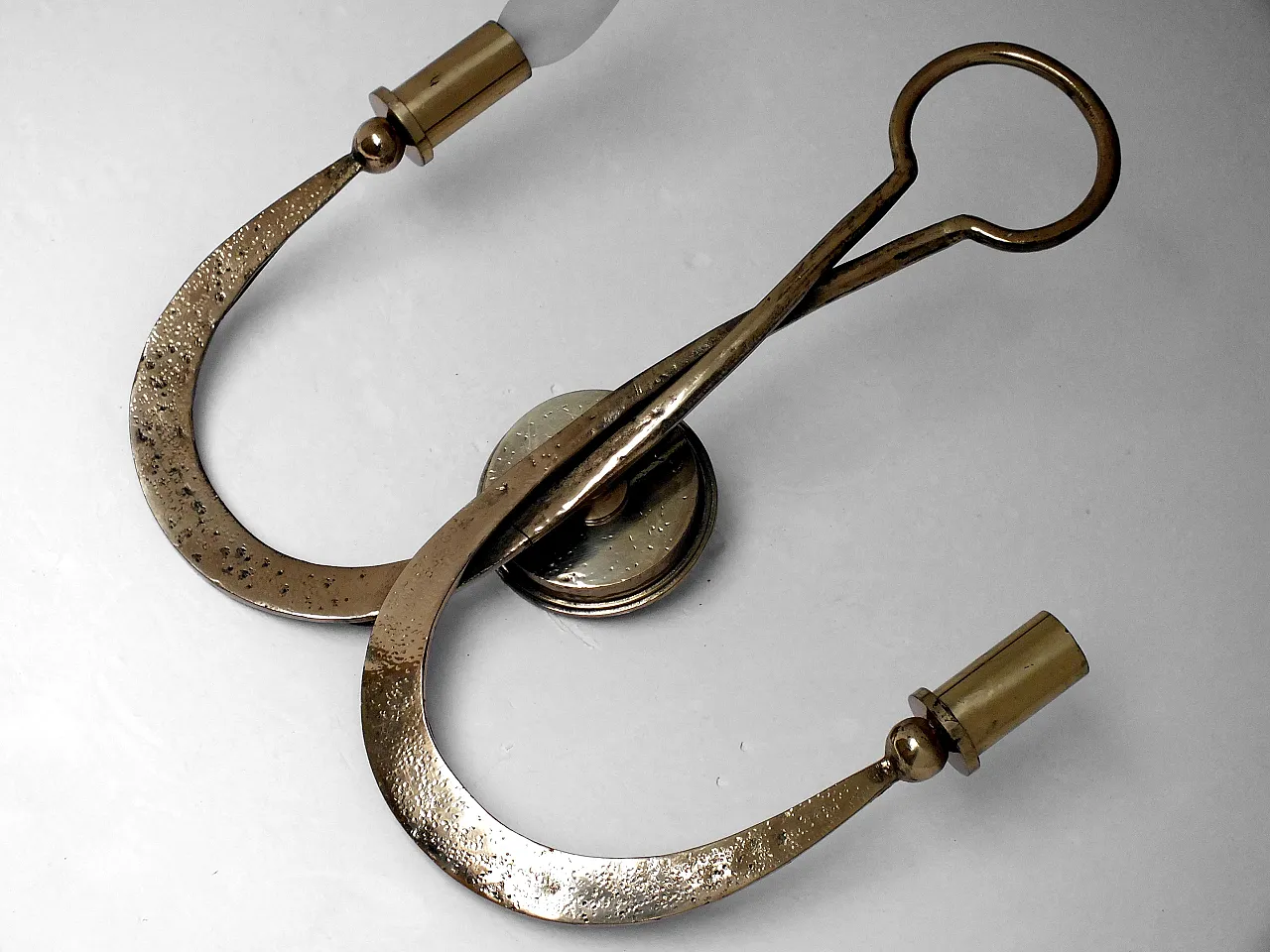 Brass and bronze wall lamp by Atelier Ciani, 1980s 3