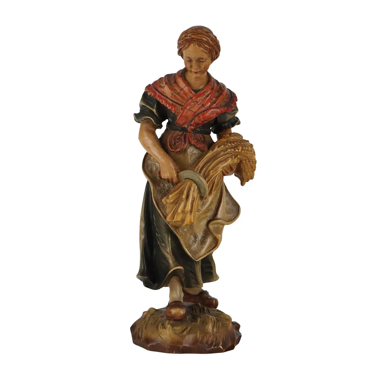 Female figure, Val Gardena wood carving, 20th century 1