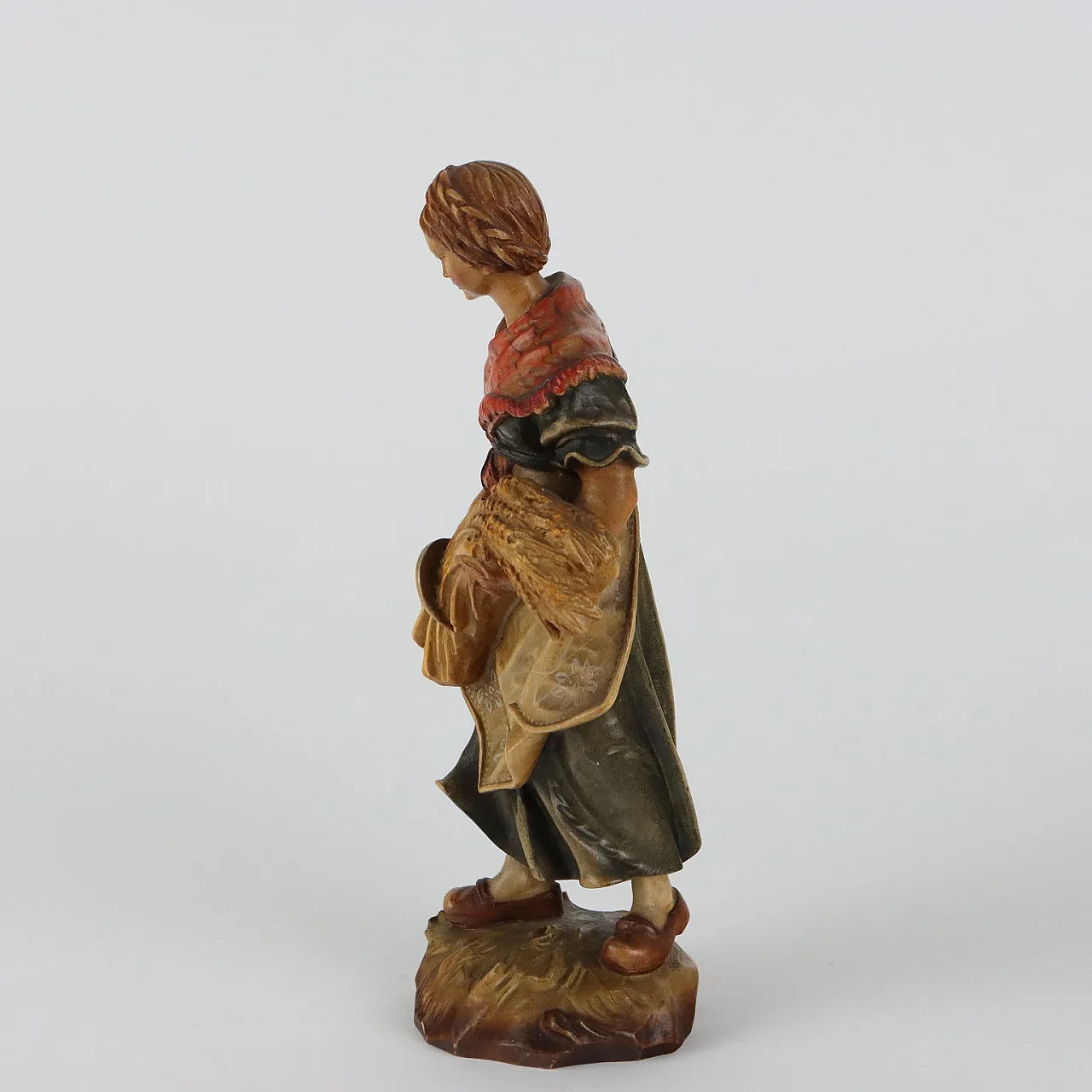 Female figure, Val Gardena wood carving, 20th century 6