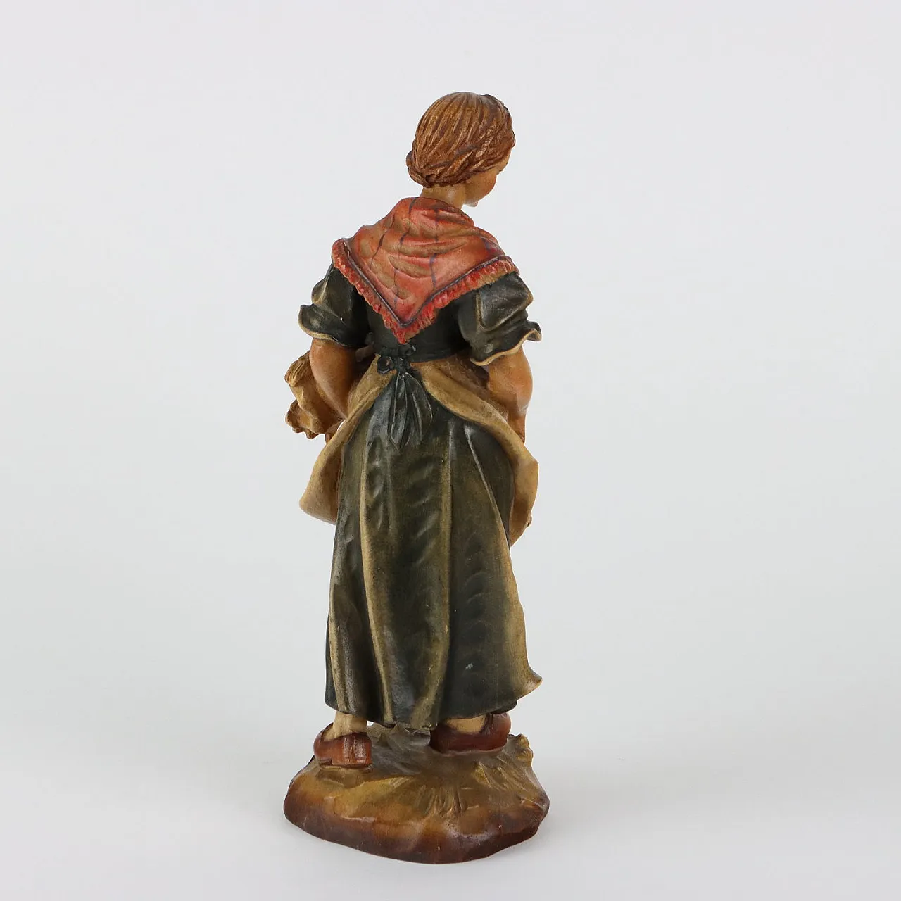 Female figure, Val Gardena wood carving, 20th century 7