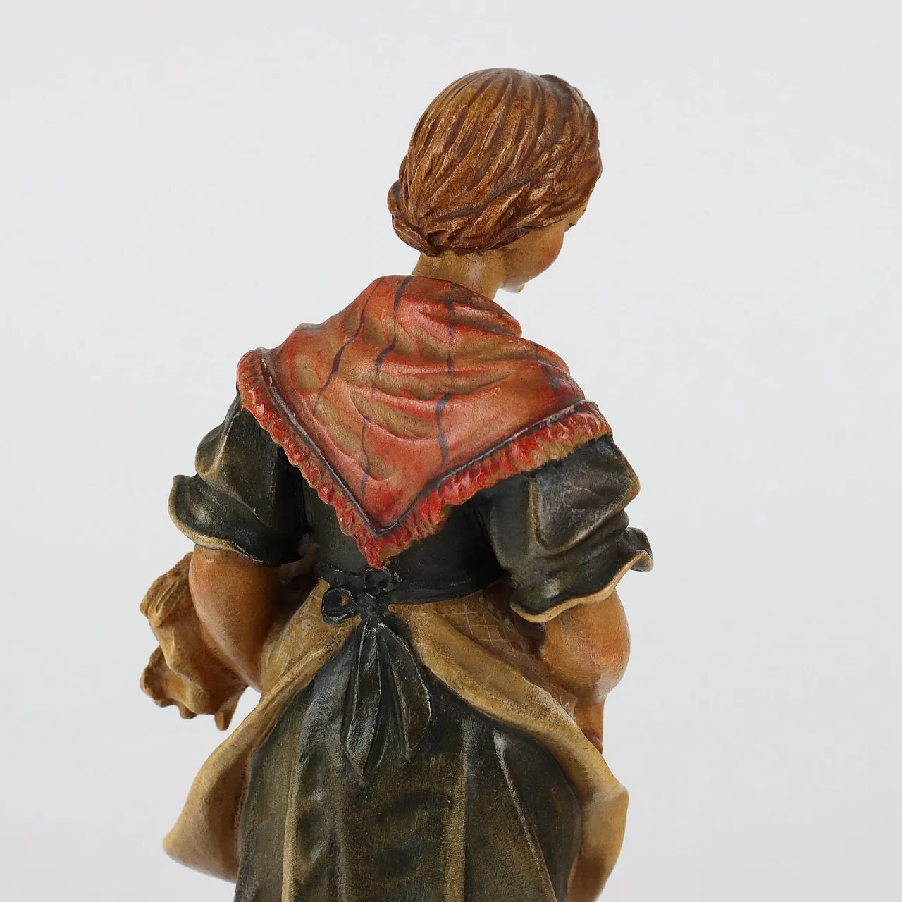 Female figure, Val Gardena wood carving, 20th century 8