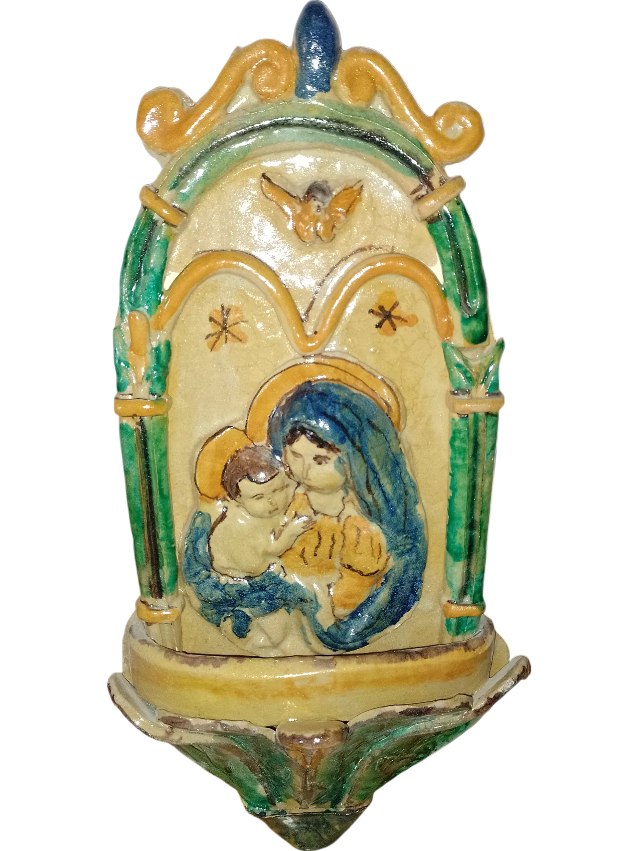 Acquasantiera in ceramica smaltata di Burgio, 2000 4