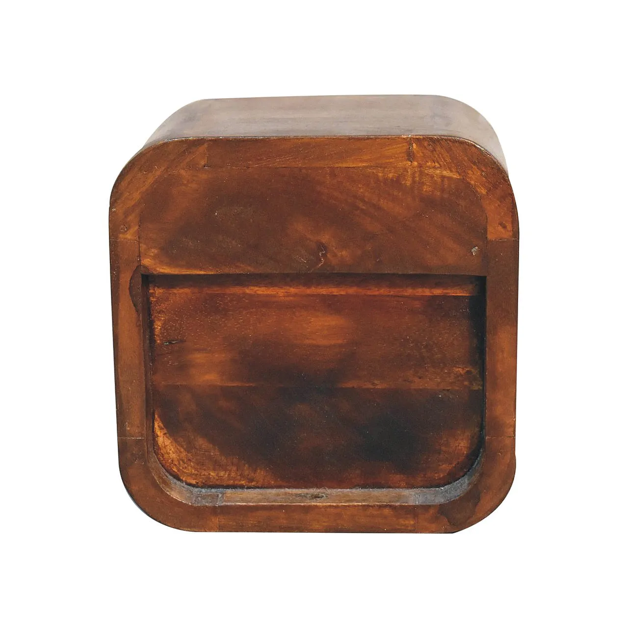 Artisan Furniture Extra Mini Curved Chestnut Bedside with Open Slot 9