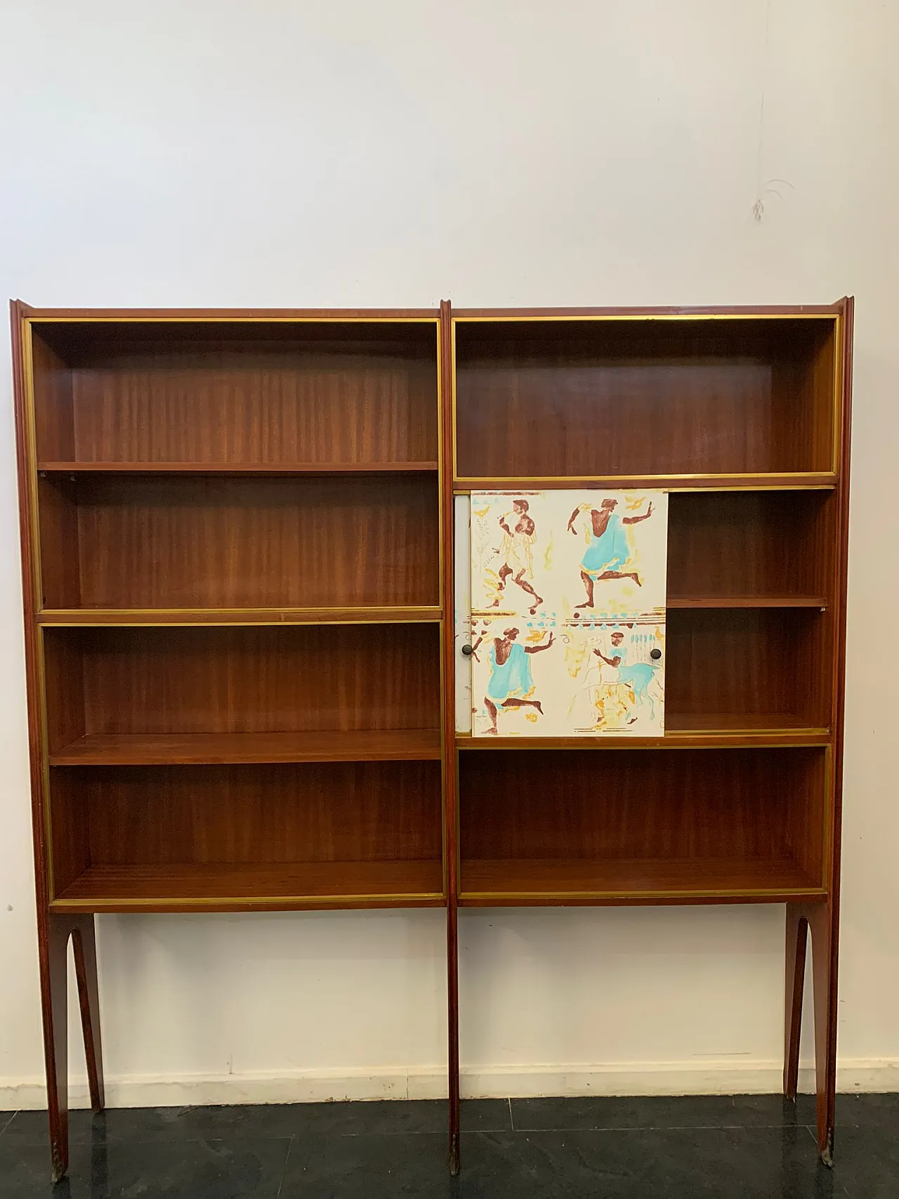 Vintage Mahogany Bookcases with Decorated Doors 1191409