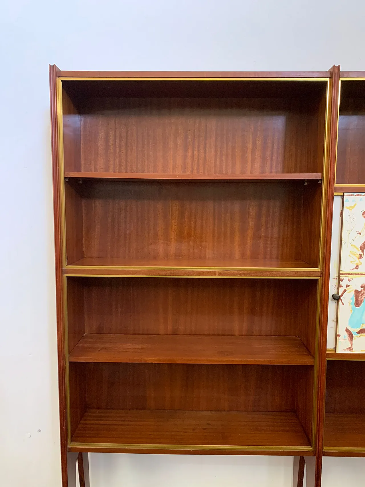 Vintage Mahogany Bookcases with Decorated Doors 1191412