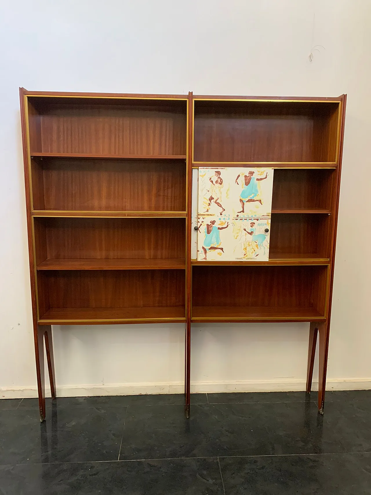 Vintage Mahogany Bookcases with Decorated Doors 1191418