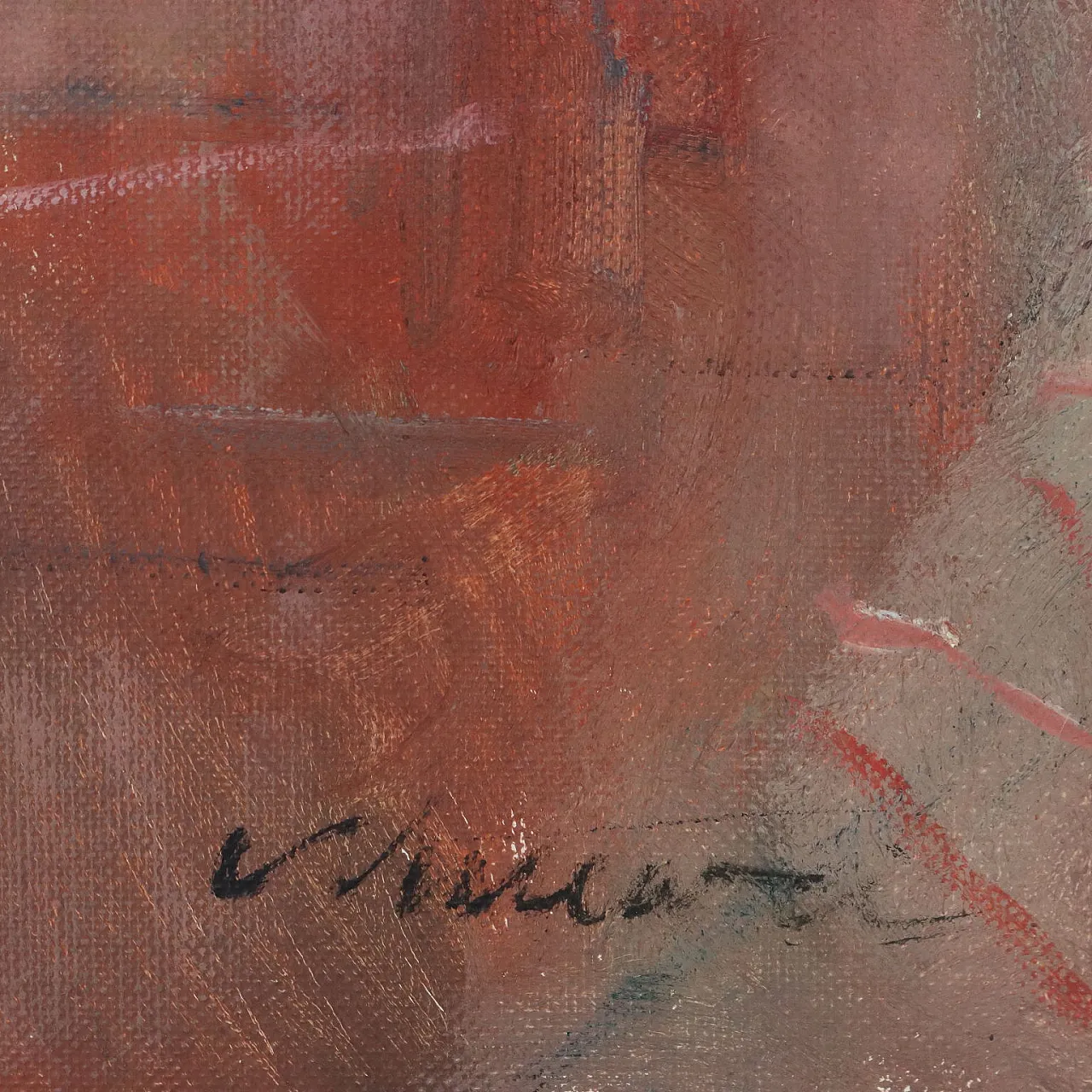 Mino Maccari, female figures, oil painting on canvas 7