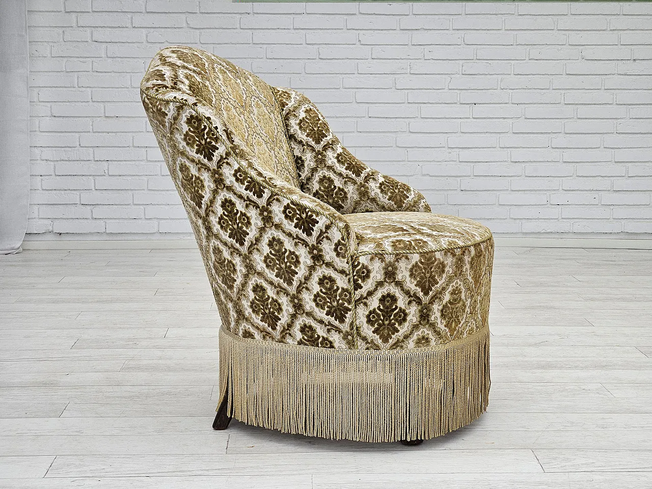 Sedia danese velluto, anni '50 2