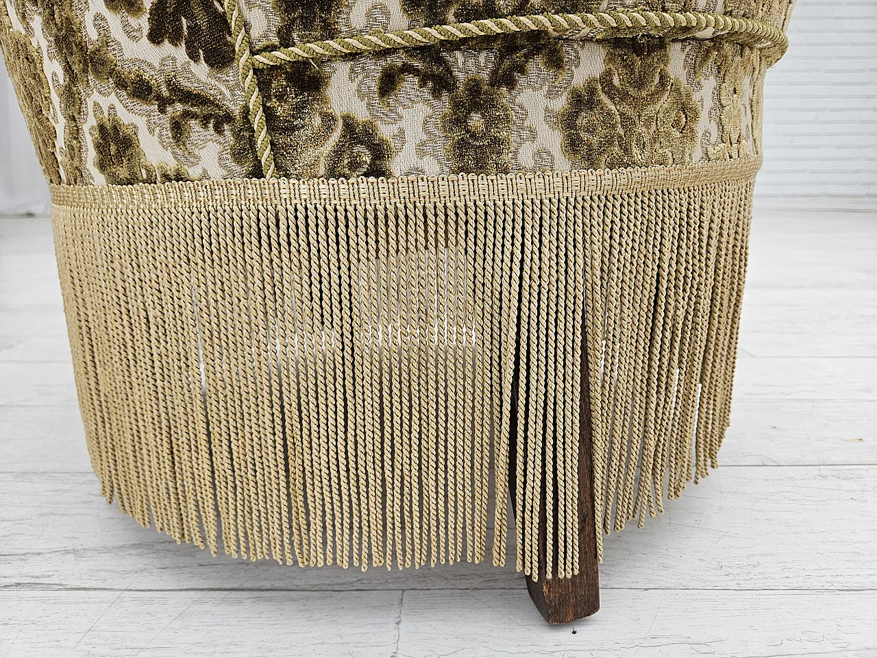 Sedia danese in velluto, anni '50 5