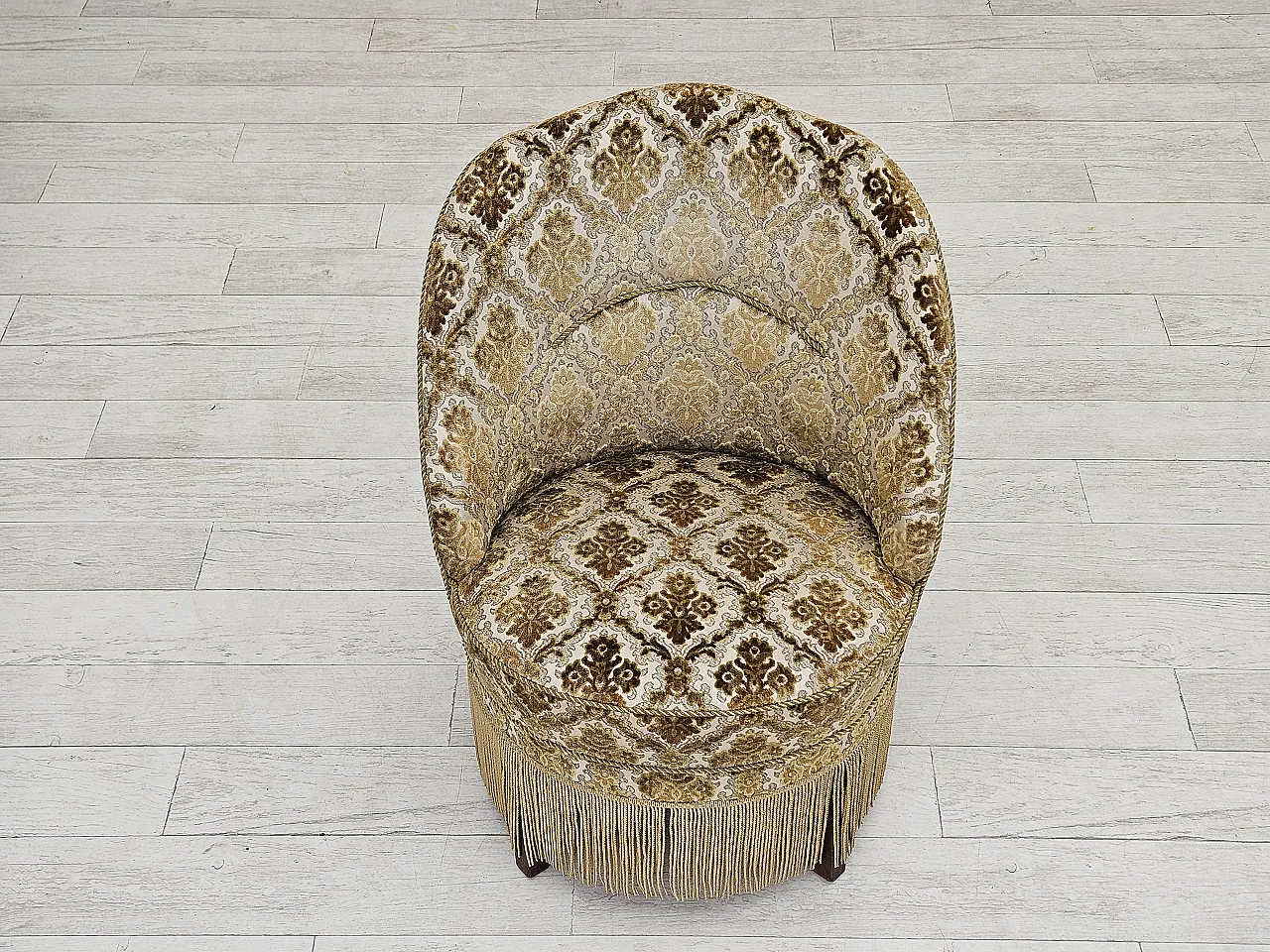 Sedia danese in velluto, anni '50 8