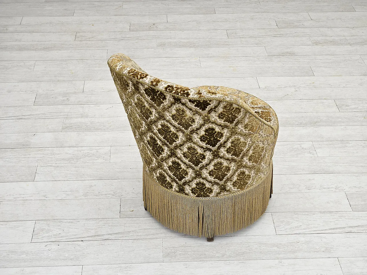 Sedia danese in velluto, anni '50 11