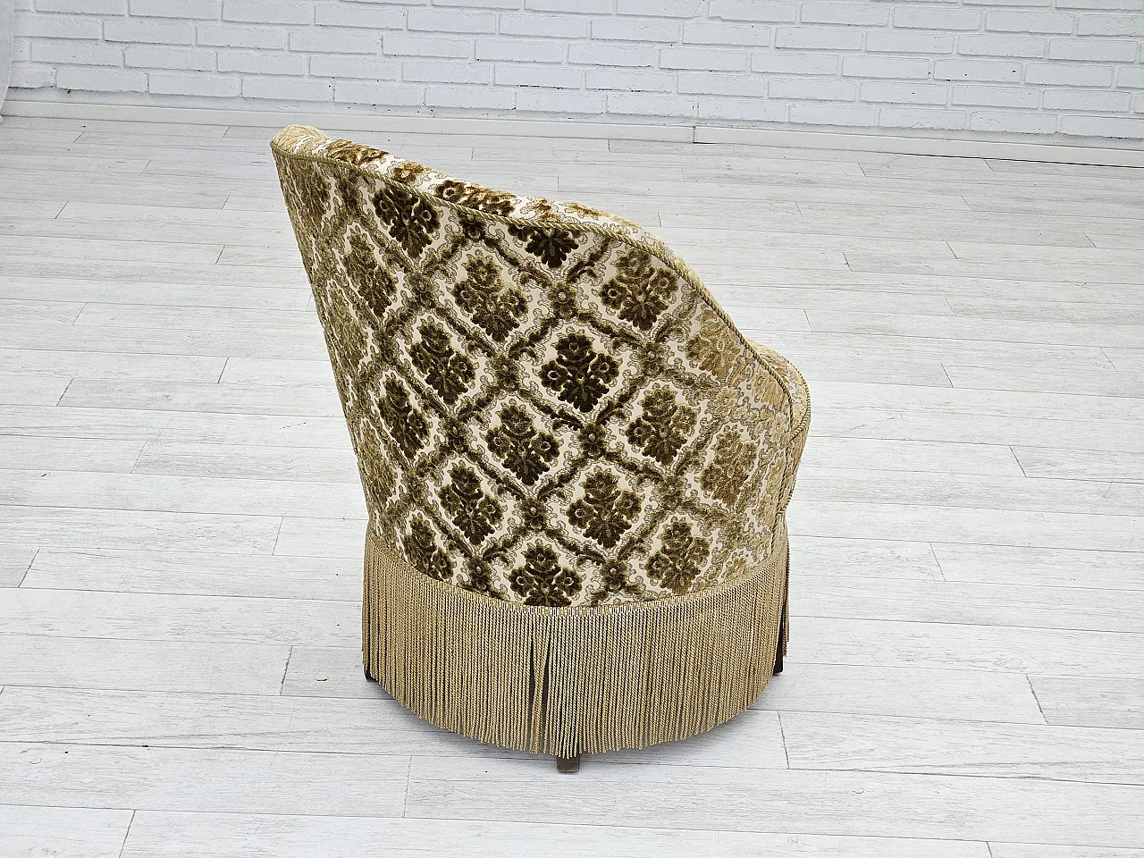 Sedia danese in velluto, anni '50 12