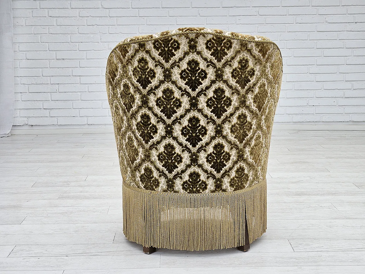 Sedia danese in velluto, anni '50 14