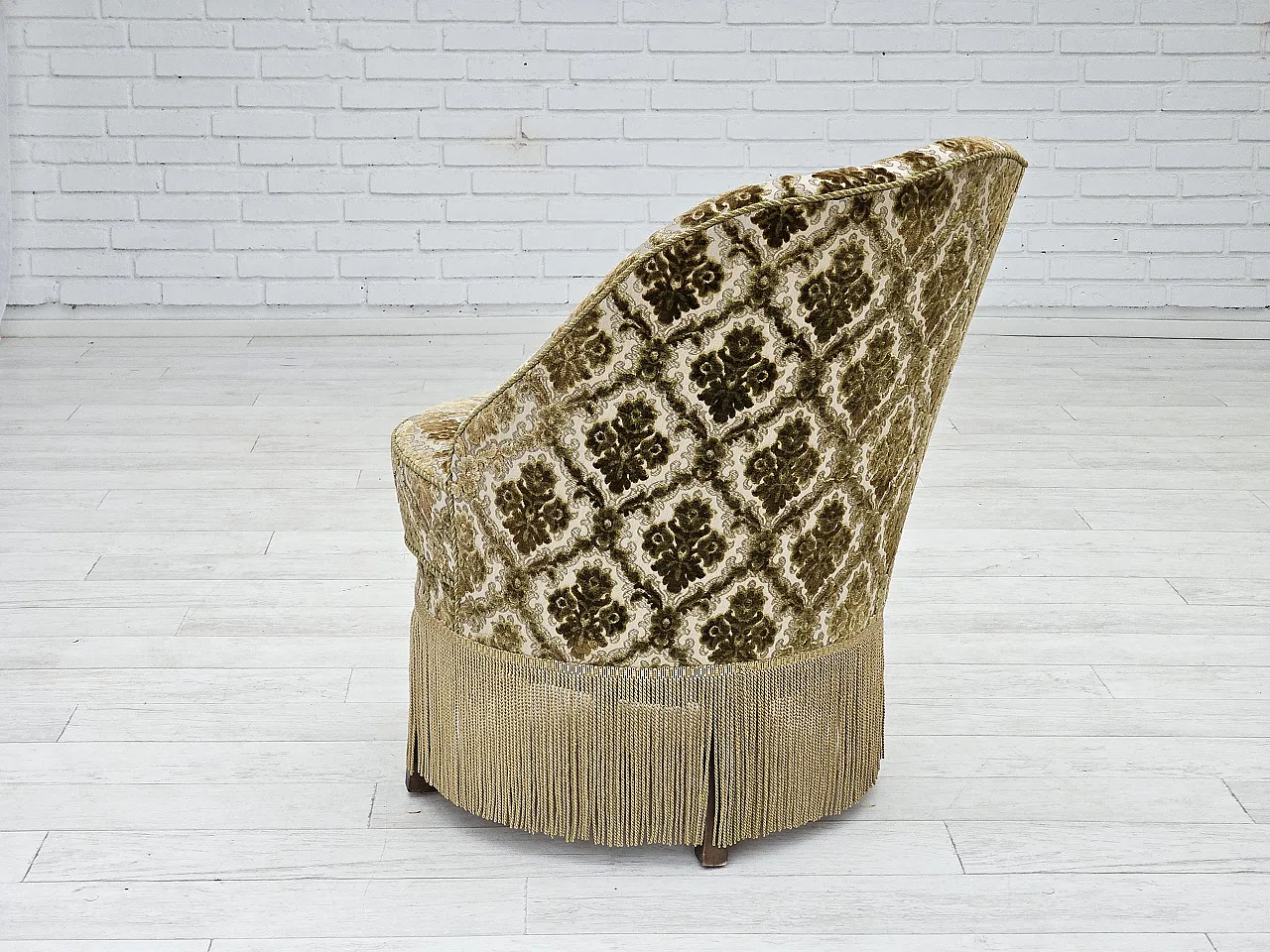 Sedia danese in velluto, anni '50 15