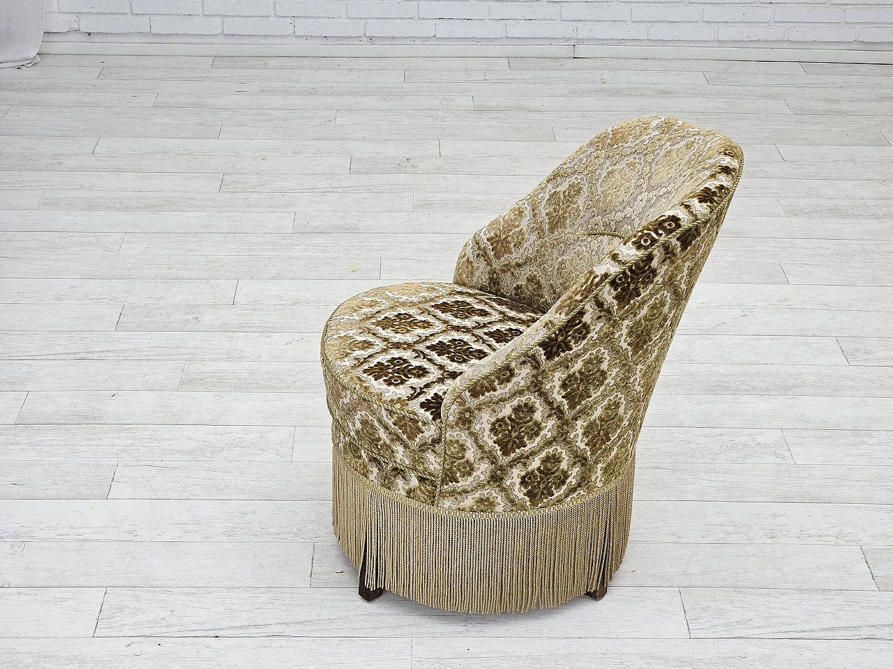 Sedia danese in velluto, anni '50 16