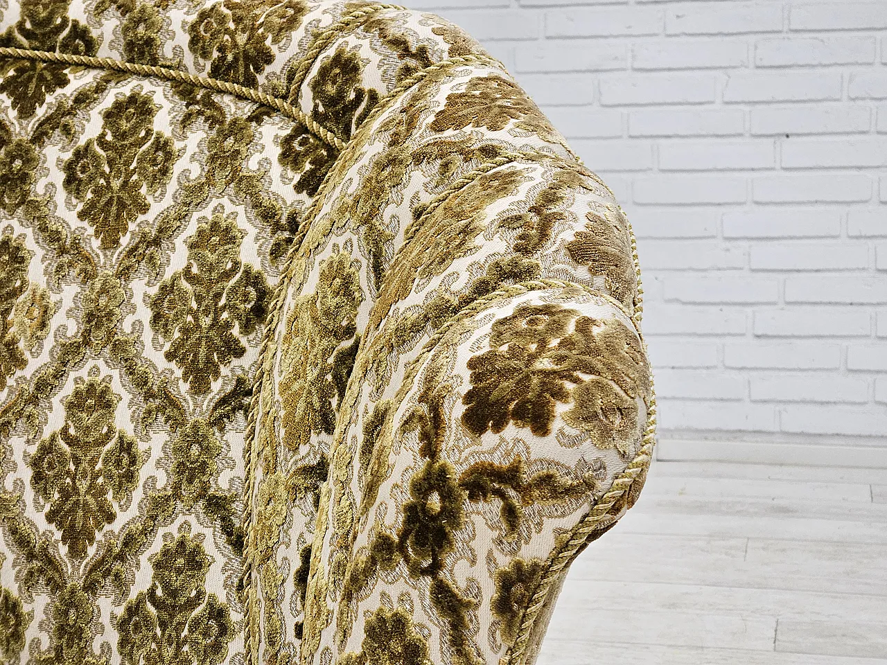 Divano curvo danese a 2 posti in velluto, anni '50 4