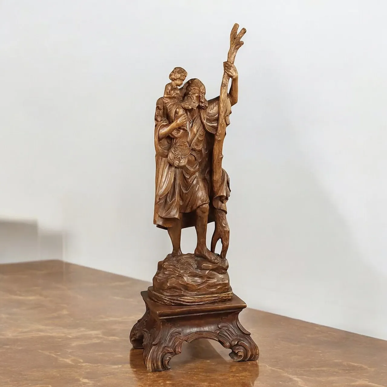 Lime tree wooden sculpture depicting St. Christopher 2