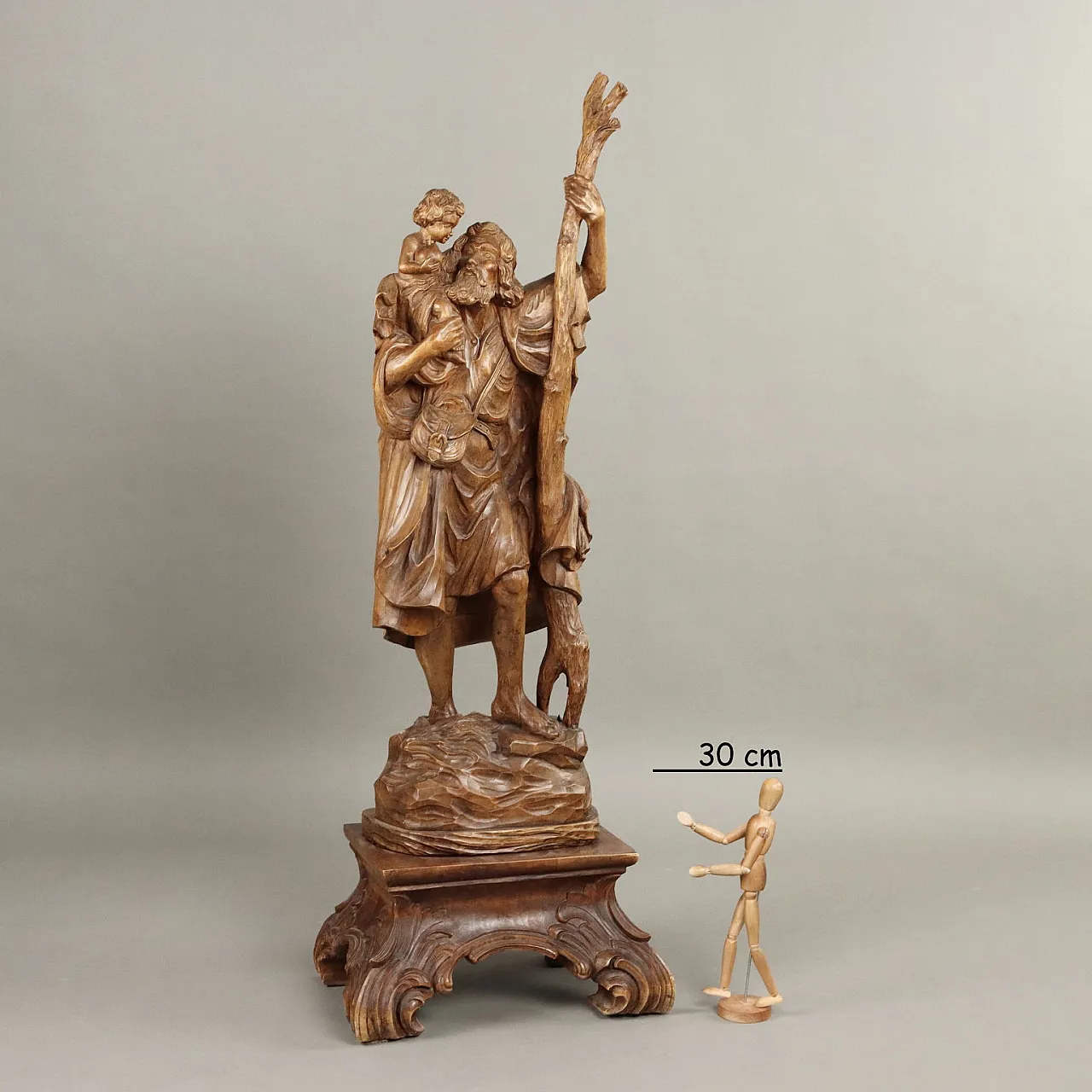 Lime tree wooden sculpture depicting St. Christopher 3